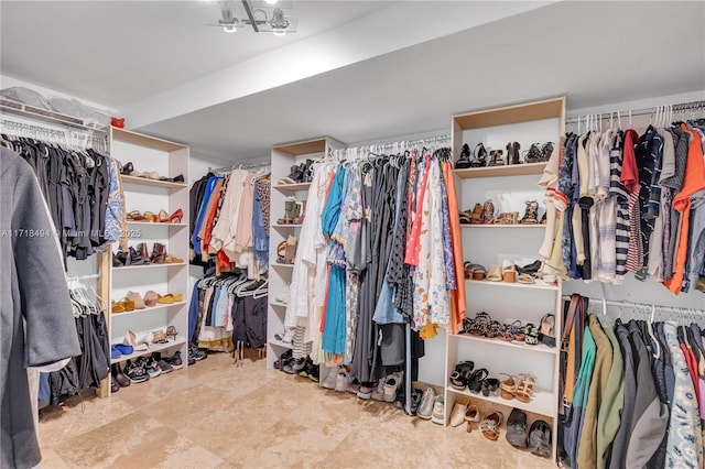 view of walk in closet