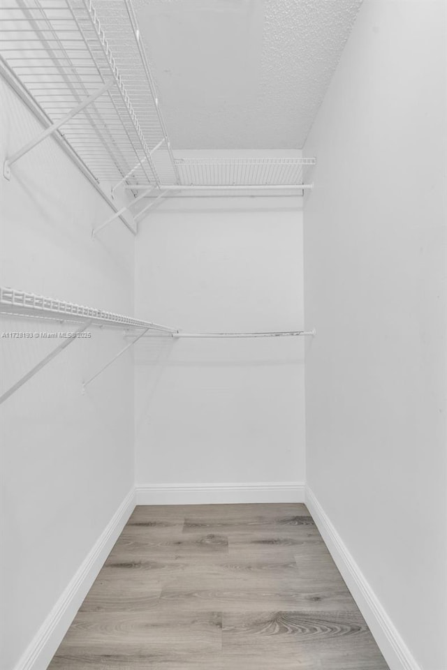 walk in closet featuring hardwood / wood-style flooring