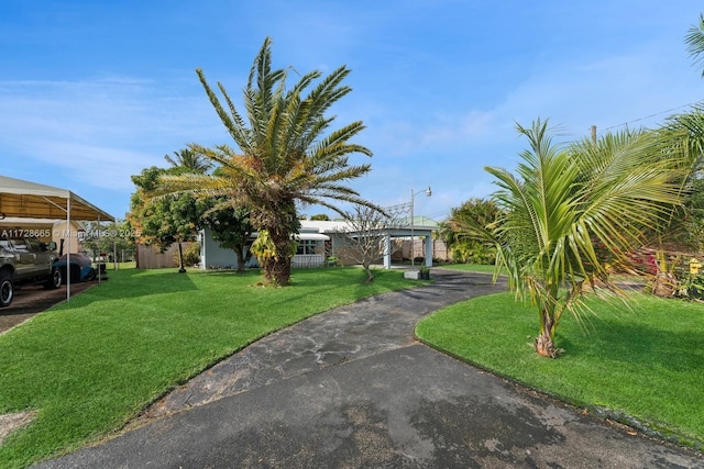 view of home's community with a lawn