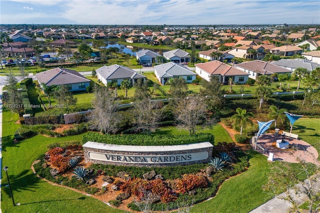 drone / aerial view with a residential view