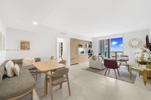 view of tiled living room