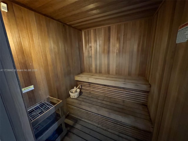 view of sauna