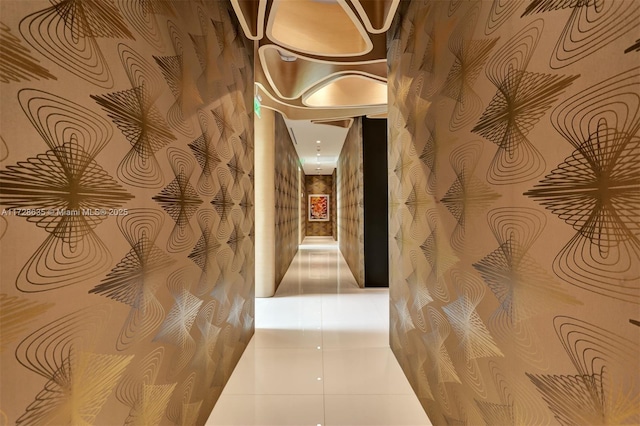 corridor with tile patterned floors