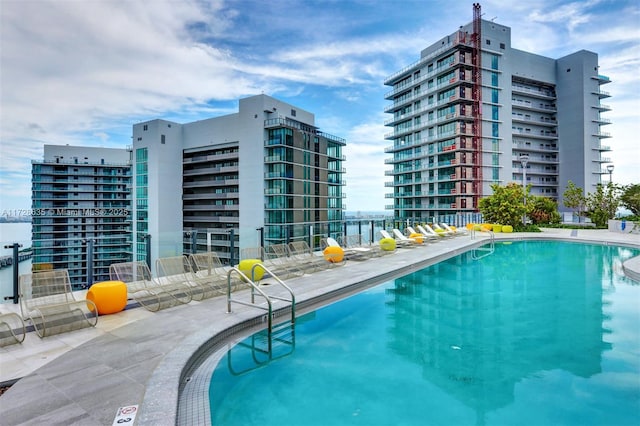 view of pool with a patio