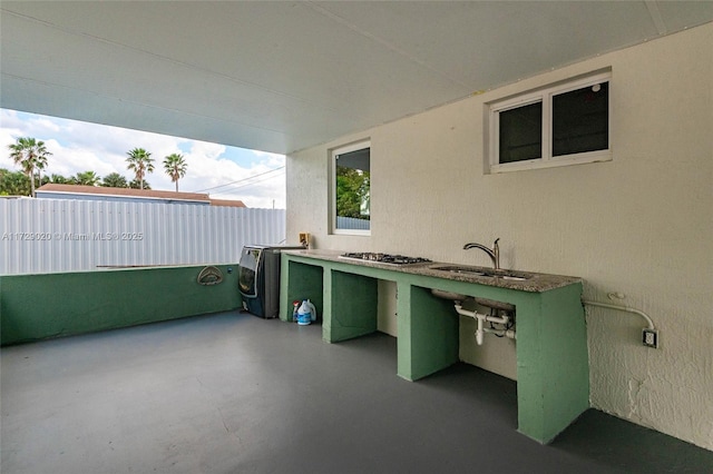 view of patio with sink