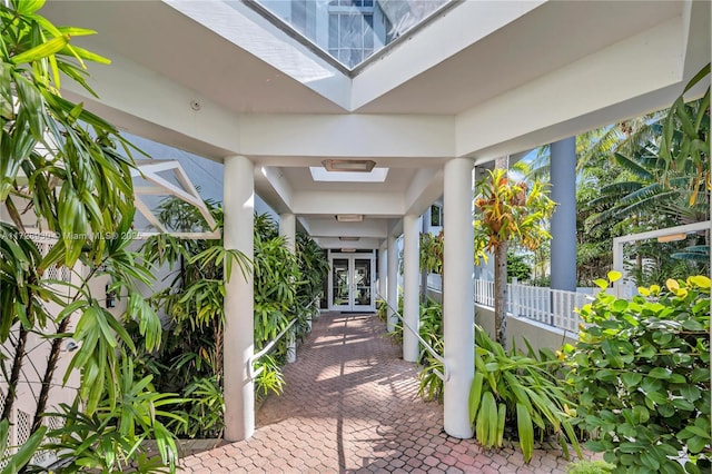 view of patio / terrace featuring french doors