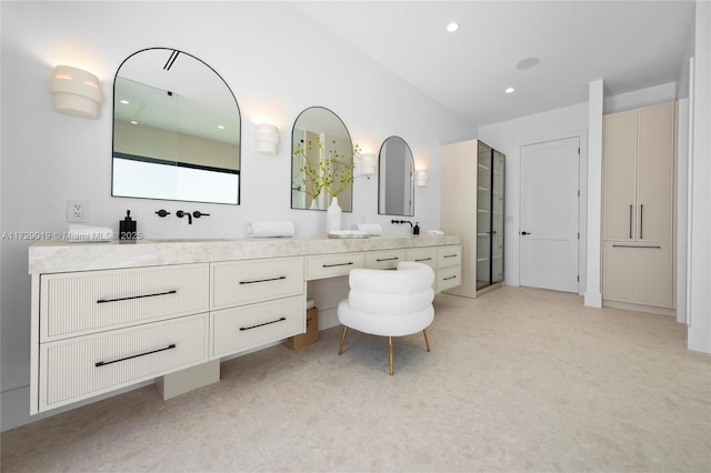 11001 SW 74th Ave, Pinecrest, FL 33156 - bathroom featuring double vanity and recessed lighting