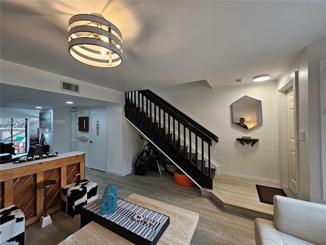 living room featuring hardwood / wood-style flooring