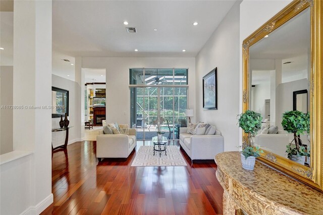 living room featuring hardwood / wood-style flooring