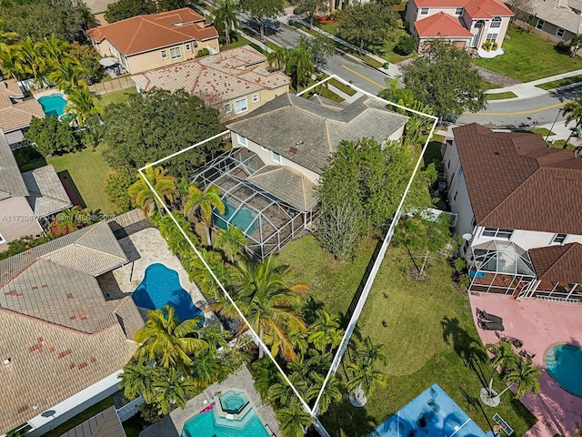 bird's eye view featuring a residential view