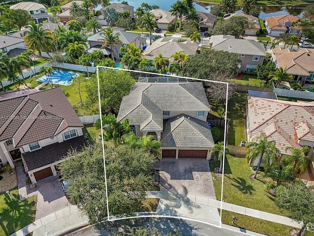 aerial view featuring a residential view