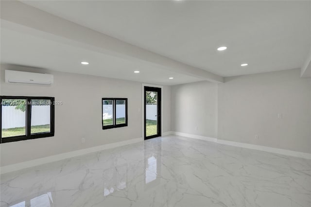 empty room featuring an AC wall unit