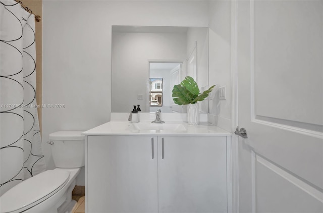 bathroom with toilet and vanity