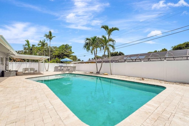 view of pool with a patio area