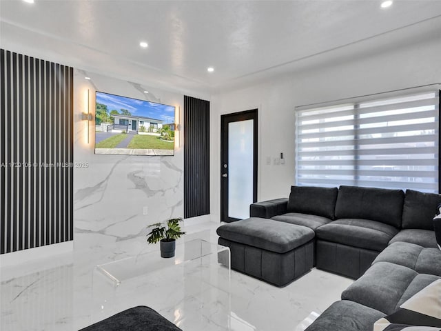 living room with plenty of natural light