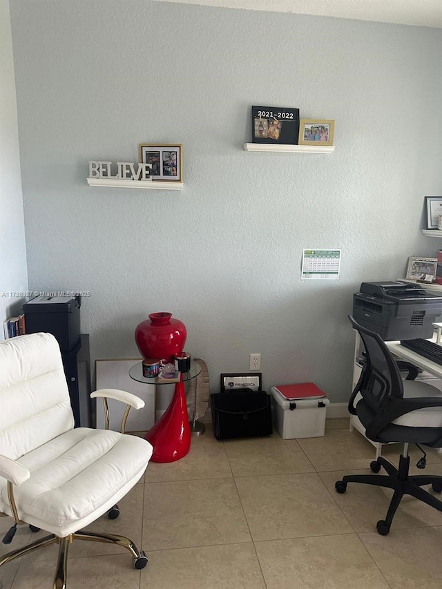 office space featuring light tile patterned floors