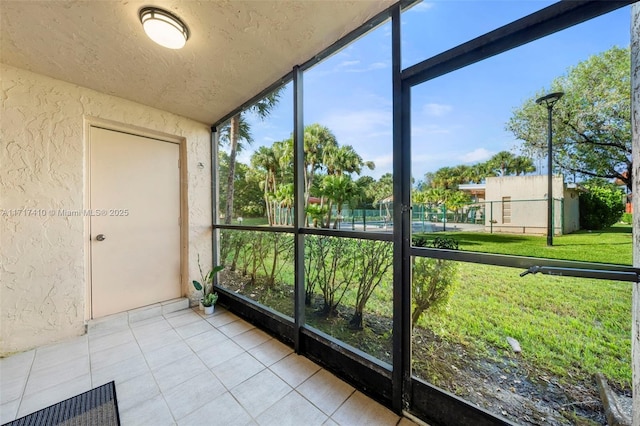 view of unfurnished sunroom