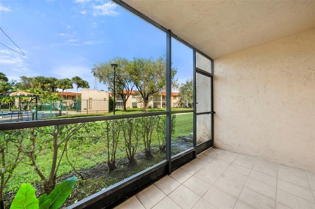 view of unfurnished sunroom