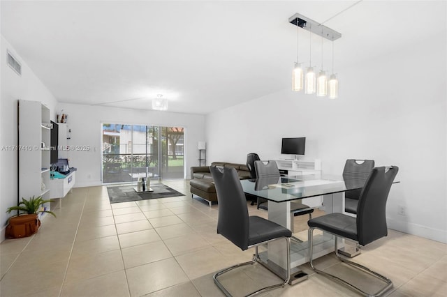 view of tiled dining area