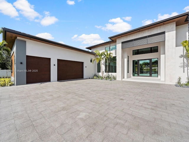 contemporary house with a garage