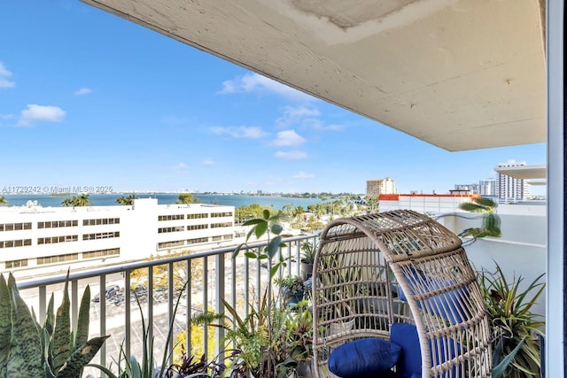 balcony with a water view