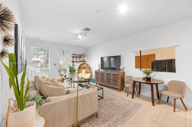 view of tiled living room