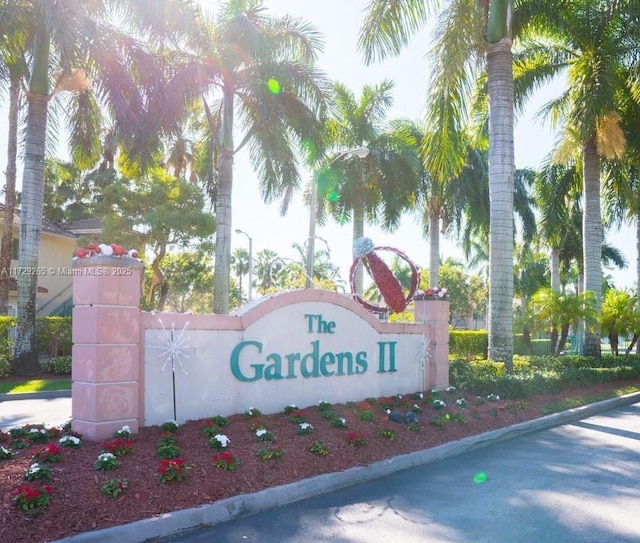 view of community sign