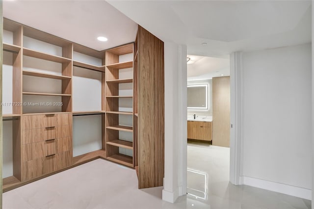 spacious closet with sink