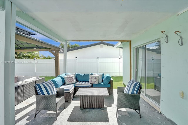 view of patio / terrace with an outdoor hangout area