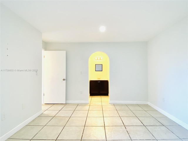 view of tiled spare room