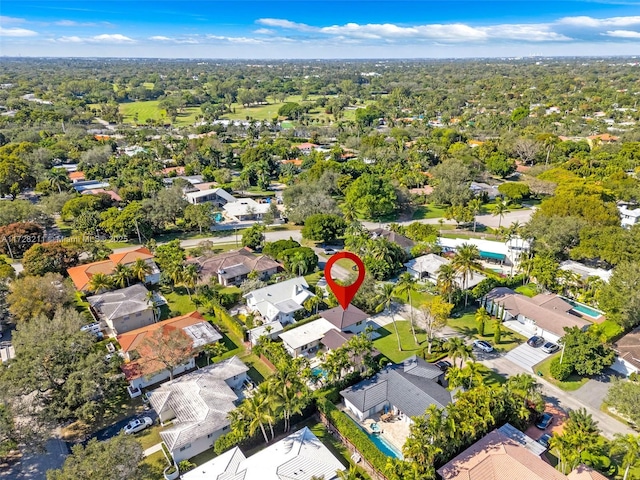 bird's eye view with a residential view