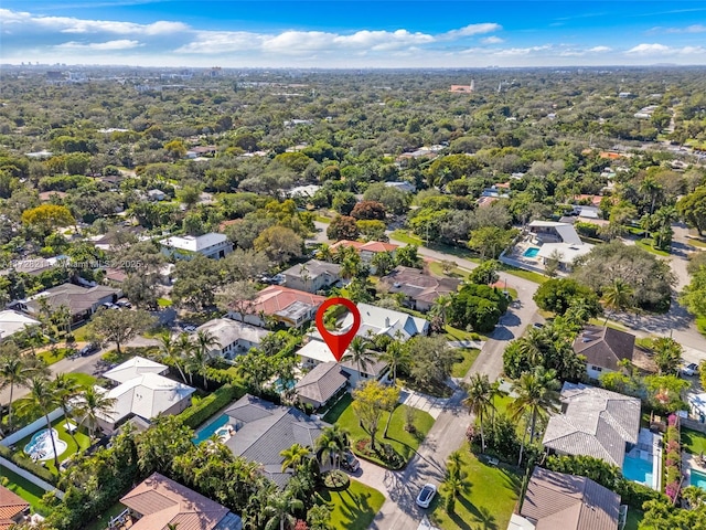 aerial view with a residential view