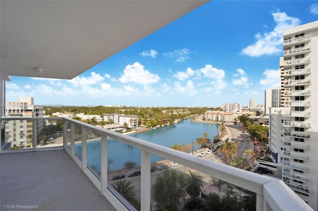 balcony with a water view