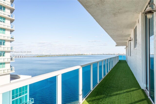 balcony with a water view