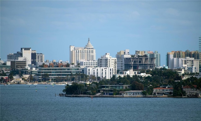 view of city featuring a water view