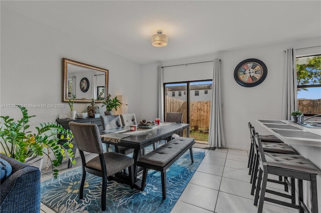 view of tiled dining area