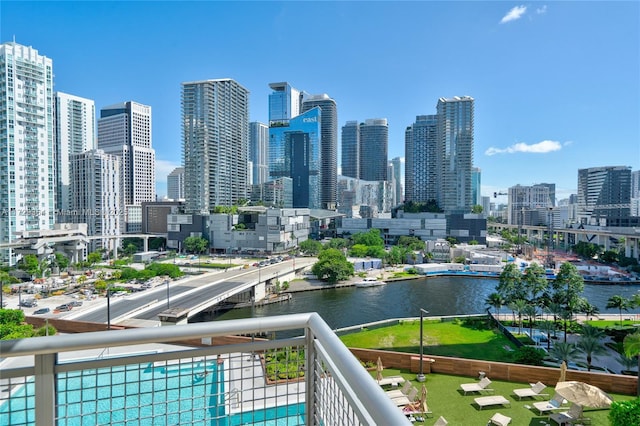 view of city featuring a water view