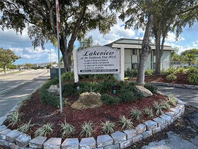 view of community sign