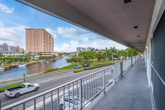 balcony with a water view