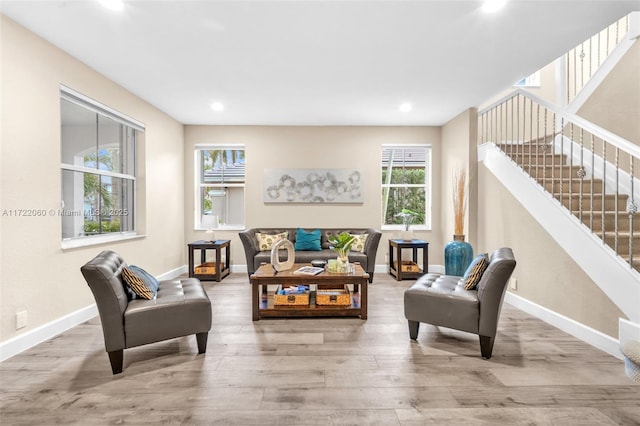 living room featuring hardwood / wood-style flooring