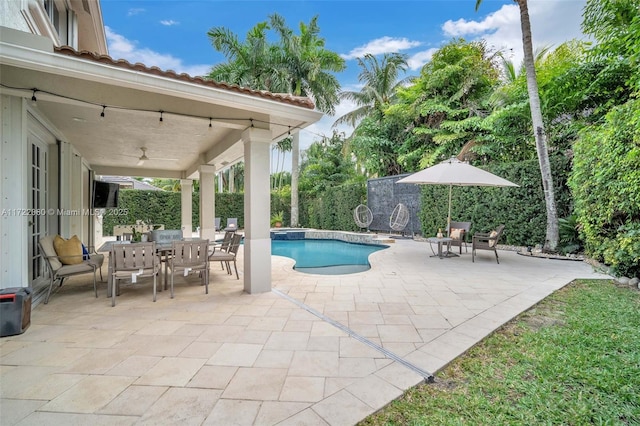 view of pool with a patio