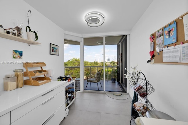 interior space featuring floor to ceiling windows