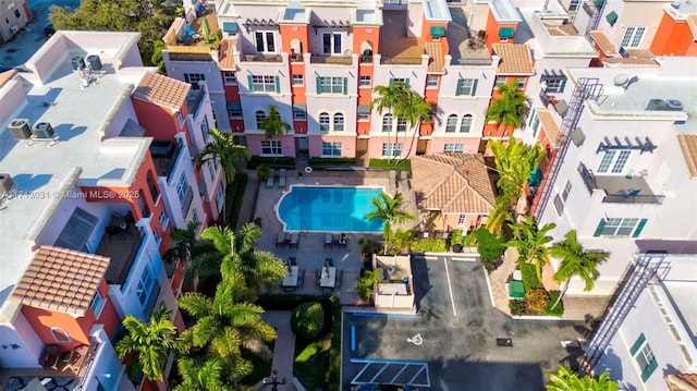 1033 NE 17th Way Unit 704, Fort Lauderdale, FL 33304 - aerial perspective of suburban area with a pool