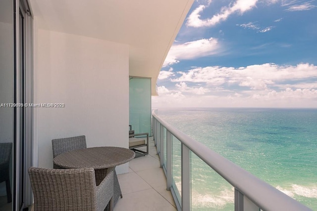 balcony with a water view