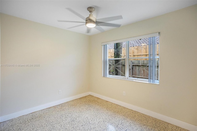 unfurnished room featuring ceiling fan