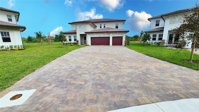 view of front facade with a front yard