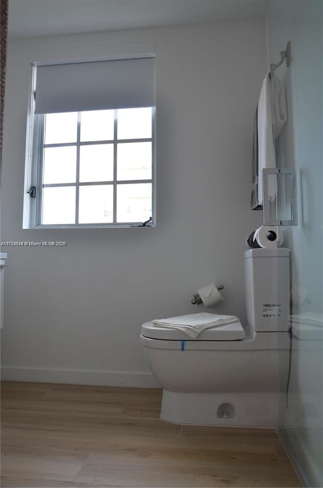 bathroom featuring hardwood / wood-style flooring