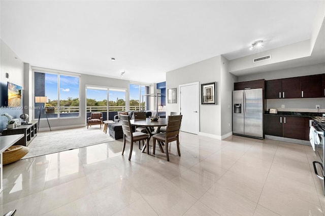 view of tiled dining room