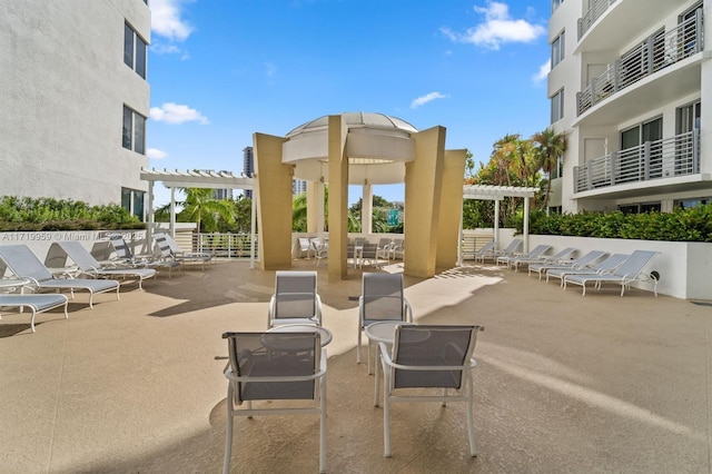 view of patio / terrace featuring a pergola