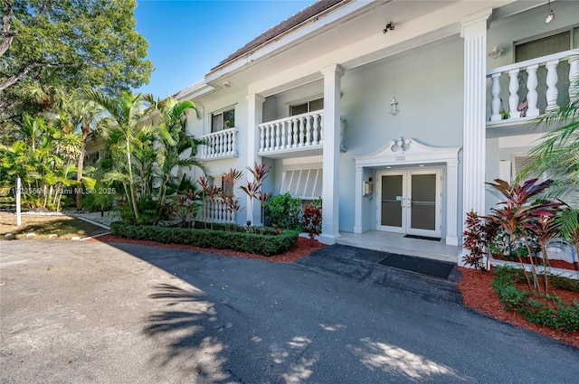 exterior space featuring french doors